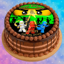 Tortenaufleger Fototorte Tortenbild Kindergeburtstag Ninjago NJ04 (Zuckerpapier)