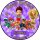 Tortenaufleger Fototorte Tortenbild Kindergeburtstag Paw Patrol PP02 (Zuckerpapier) Rund 14 cm Ø mit Banner & Foto Violett