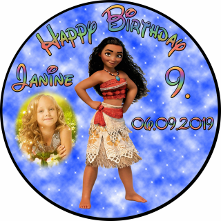 Tortenaufleger Fototorte Tortenbild Kindergeburtstag Vaiana VA01 (Zuckerpapier)