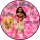 Tortenaufleger Fototorte Tortenbild Kindergeburtstag Vaiana VA01 (Zuckerpapier) Rund 14 cm Ø mit Foto Pink