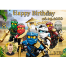 Tortenaufleger Fototorte Tortenbild Kindergeburtstag Ninjago NJ05 (Zuckerpapier)