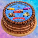 Tortenaufleger Fototorte Tortenbild Kindergeburtstag Disney Pixar Cars C01 (Zuckerpapier) Rund 20 cm Ø ohne Foto