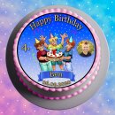 Tortenaufleger Fototorte Tortenbild Kindergeburtstag Die drei ??? Kids D3F01 (Zuckerpapier) Rund 20 cm Ø mit Foto