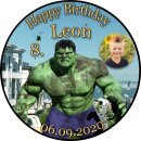 Tortenaufleger Fototorte Tortenbild Kindergeburtstag Hulk HU01 (Zuckerpapier)