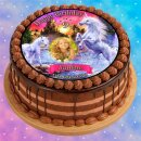Tortenaufleger Fototorte Tortenbild Kindergeburtstag Einhorn FT14 (Zuckerpapier)