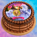 Tortenaufleger Fototorte Tortenbild Kindergeburtstag Einhorn FT14 (Zuckerpapier)