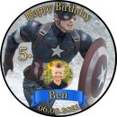 Tortenaufleger Fototorte Tortenbild Kindergeburtstag Captain America CA01 (Zuckerpapier)