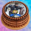 Tortenaufleger Fototorte Tortenbild Kindergeburtstag Captain America CA01 (Zuckerpapier)
