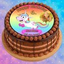 Tortenaufleger Fototorte Tortenbild Kindergeburtstag Einhorn FT15 (Zuckerpapier)