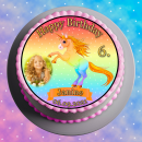 Tortenaufleger Fototorte Tortenbild Kindergeburtstag Einhorn FT16 (Zuckerpapier)