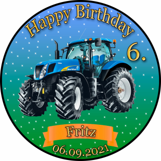 Tortenaufleger Fototorte Tortenbild Kindergeburtstag Fahrzeuge Traktor Trecker FZ02 (Zuckerpapier)
