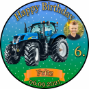 Tortenaufleger Fototorte Tortenbild Kindergeburtstag Fahrzeuge Traktor Trecker FZ02 (Zuckerpapier)