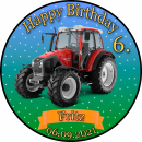 Tortenaufleger Fototorte Tortenbild Kindergeburtstag Fahrzeuge Traktor Trecker FZ02 (Zuckerpapier)