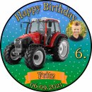 Tortenaufleger Fototorte Tortenbild Kindergeburtstag Fahrzeuge Traktor Trecker FZ02 (Zuckerpapier)