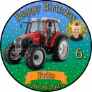 Tortenaufleger Fototorte Tortenbild Kindergeburtstag Fahrzeuge Traktor Trecker FZ02 (Zuckerpapier)