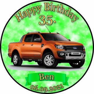 Tortenaufleger Fototorte Tortenbild Fahrzeuge Auto Ford Ranger FZ03 (Zuckerpapier)