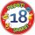 Tortenaufleger Fototorte Tortenbild Warnschild Prost 18. Geburtstag GB13 (Zuckerpapier)