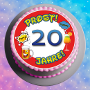 Tortenaufleger Fototorte Tortenbild Warnschild Prost 20....