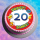 Tortenaufleger Fototorte Tortenbild Warnschild Prost 20. Geburtstag GB14 (Zuckerpapier)