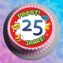 Tortenaufleger Fototorte Tortenbild Warnschild Prost 25....