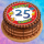 Tortenaufleger Fototorte Tortenbild Warnschild Prost 25. Geburtstag GB15 (Zuckerpapier)