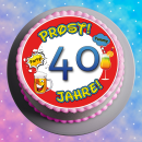 Tortenaufleger Fototorte Tortenbild Warnschild Prost 40....