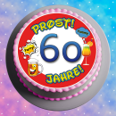 Tortenaufleger Fototorte Tortenbild Warnschild Prost 60....