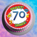 Tortenaufleger Fototorte Tortenbild Warnschild Prost 70....