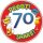 Tortenaufleger Fototorte Tortenbild Warnschild Prost 70. Geburtstag GB20 (Zuckerpapier)