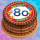 Tortenaufleger Fototorte Tortenbild Warnschild Prost 80. Geburtstag GB21 (Zuckerpapier)
