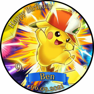 Tortenaufleger Fototorte Tortenbild Kindergeburtstag Pokemon Pikachu PO01 (Zuckerpapier)