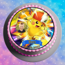 Tortenaufleger Fototorte Tortenbild Kindergeburtstag Pokemon Pikachu PO01 (Zuckerpapier) Rund 20 cm Ø mit Foto