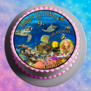 Tortenaufleger Fototorte Tortenbild Kindergeburtstag Unterwasserwelt UW02 (Zuckerpapier) Rund 20 cm Ø ohne Foto