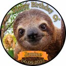 Tortenaufleger Fototorte Geburtstag Fauli das Faultier FA01 (Zuckerpapier)