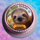 Tortenaufleger Fototorte Geburtstag Fauli das Faultier FA01 (Zuckerpapier)