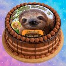 Tortenaufleger Fototorte Geburtstag Fauli das Faultier FA01 (Zuckerpapier)