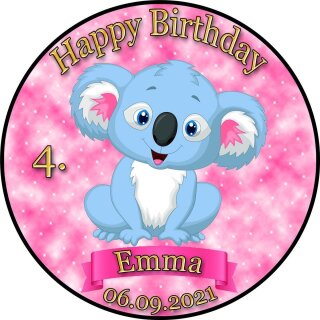 Tortenaufleger Fototorte Tortenbild Geburtstag Koala KO01 (Zuckerpapier)
