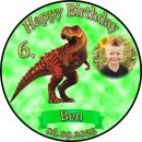 Tortenaufleger Dinosaurier | T Rex Sterne Grün