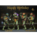Tortenaufleger Fototorte Tortenbild Kindergeburtstag Ninja Turtles TU02 (Zuckerpapier)