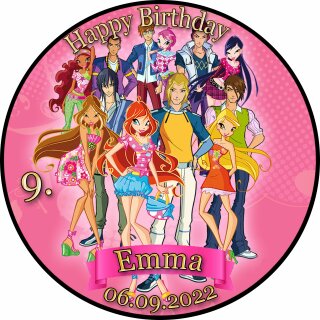 Tortenaufleger Fototorte Tortenbild Kindergeburtstag Winx Club WC01 (Zuckerpapier)