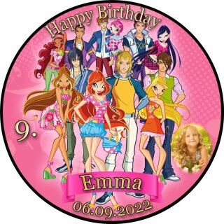 Tortenaufleger Fototorte Tortenbild Kindergeburtstag Winx Club WC01 (Zuckerpapier)