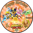 Tortenaufleger Fototorte Tortenbild Kindergeburtstag Paw Patrol Mighty Pups PP04 (Zuckerpapier)