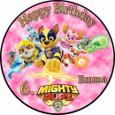 Tortenaufleger Fototorte Tortenbild Kindergeburtstag Paw Patrol Mighty Pups PP04 (Zuckerpapier)