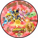Tortenaufleger Fototorte Tortenbild Kindergeburtstag Paw Patrol Mighty Pups PP04 (Zuckerpapier)