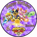 Tortenaufleger Fototorte Tortenbild Kindergeburtstag Paw Patrol Mighty Pups PP04 (Zuckerpapier)