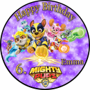 Tortenaufleger Fototorte Tortenbild Kindergeburtstag Paw Patrol Mighty Pups PP04 (Zuckerpapier)