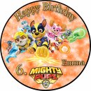 Tortenaufleger Fototorte Tortenbild Kindergeburtstag Paw Patrol Mighty Pups PP04 (Zuckerpapier)