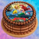 Tortenaufleger Fototorte Tortenbild Kindergeburtstag Arielle die Meerjungfrau AR01 (Zuckerpapier) Rund 14 cm Ø ohne Foto