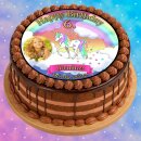 Tortenaufleger Fototorte Tortenbild Kindergeburtstag Einhorn FT18 (Zuckerpapier)