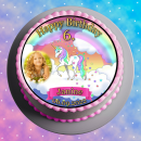 Tortenaufleger Fototorte Tortenbild Kindergeburtstag Einhorn FT18 (Zuckerpapier)